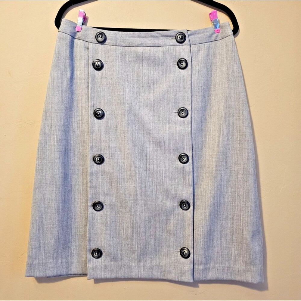 VTG Harve Bernard Women 98% Wool Midi Skirt Gray English Countryside Size 10